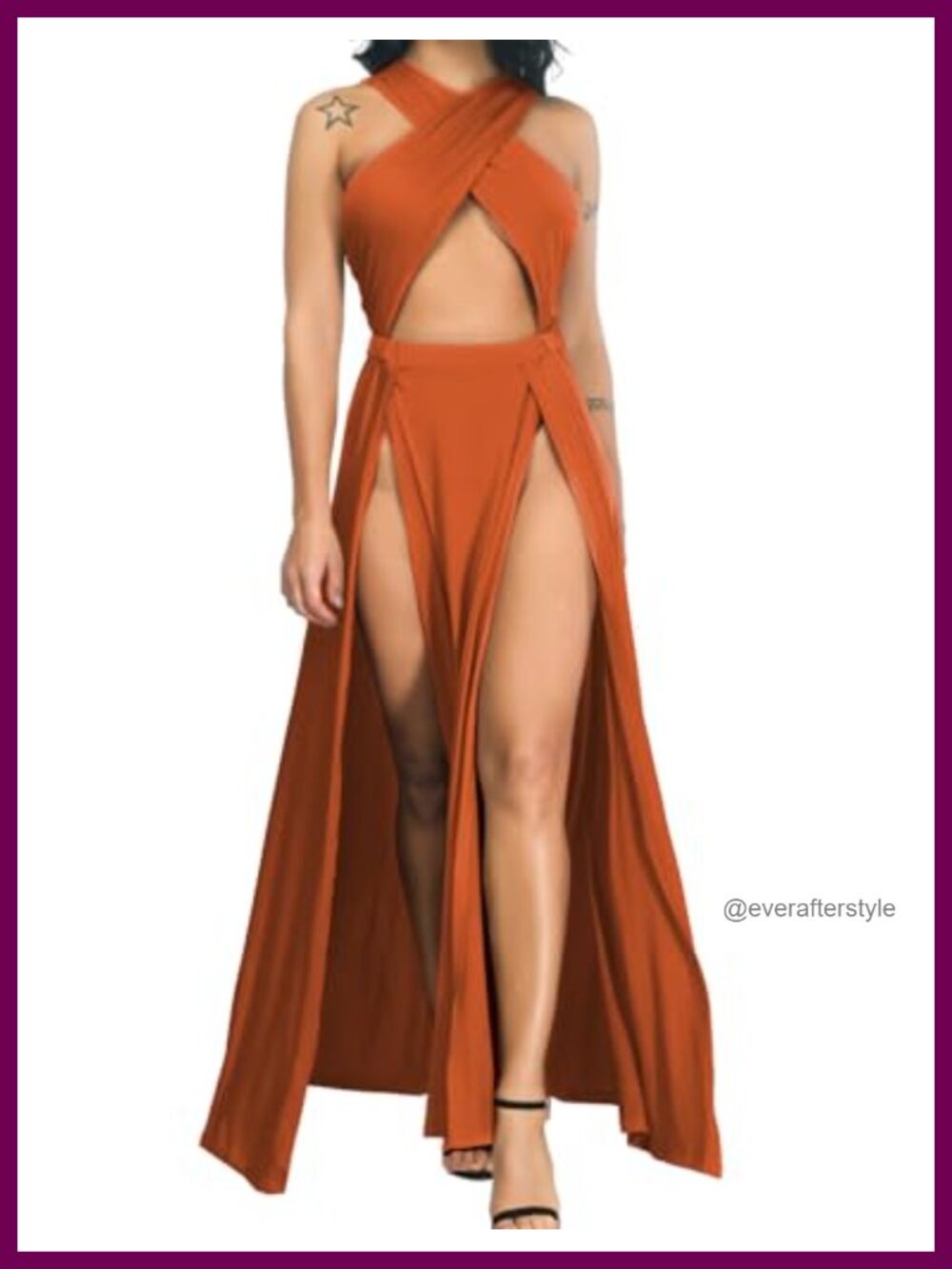 Halter Maxi Dress Sleeveless Cutout Slit Pleated Bodycon Club Night Out